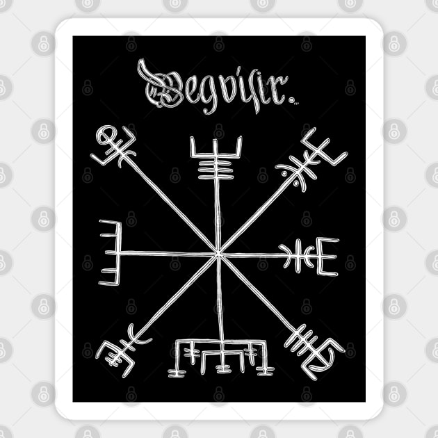 Nordic Magical Stave Vegvisir with Handwriting Magnet by LaForma